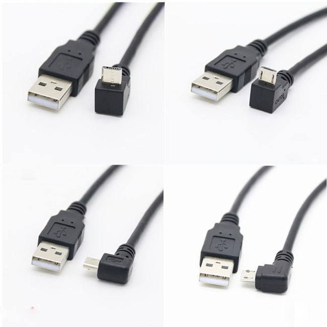 OD4.5mm Android 90 Degree Elbow Micro USB 2.0 Charging Cable