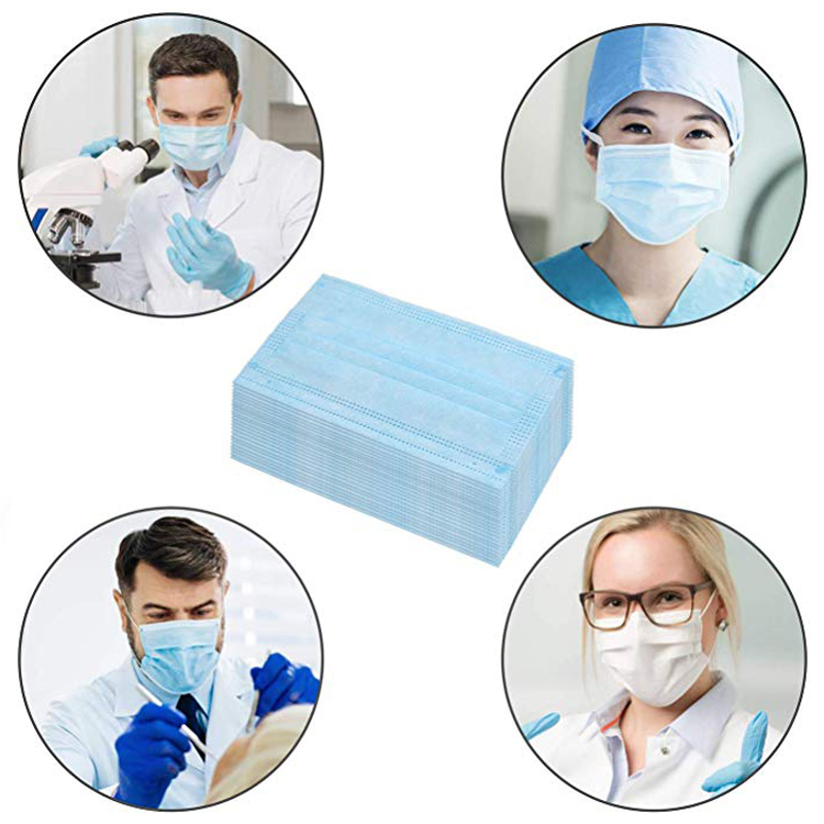 High Elastic Earloop Non Woven Face Mask Disposable 3 Ply Protection Dust Mask