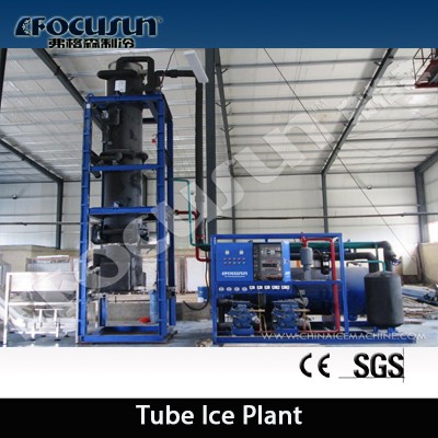 220-440V Focusun 10 ton Heavy Duty Solid Ice Tube Making Machine with Other Compressor