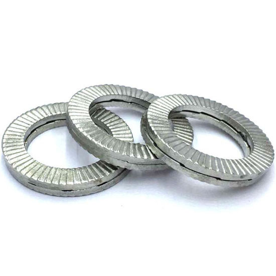 DIN Standard Stainless Steel Two-fold Double Stack Self Locking Washer with ZINC Finish