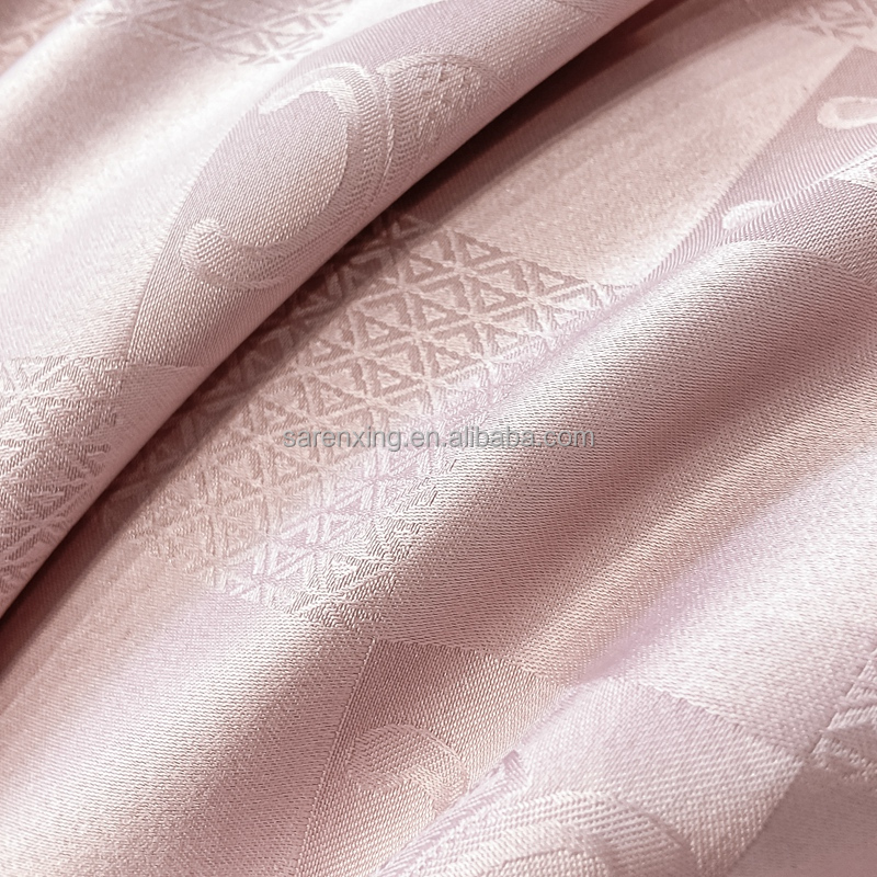 Solid Pattern Luxury Bed Sheets for Light Luxury Satin Jacquard 4-Piece Bedding Set