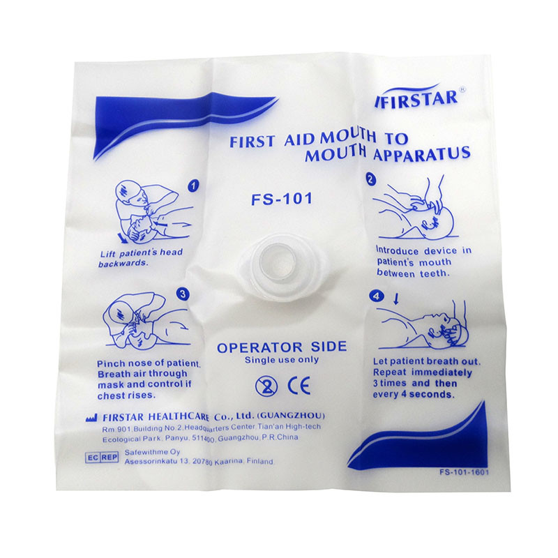 Cpr Pocket Face Shield Mask With One Way Valve Rescue Breathing Portable Single Use