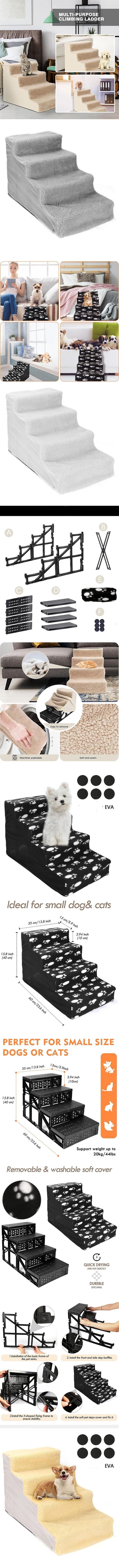 Cats And Dogs Climb Stairs Convenient Plastic Stairs For Bed Pets Play Ladder
