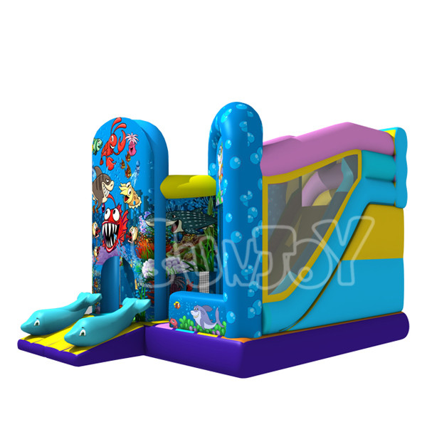 Inflatable Ocean Theme Combo Bounce House With Slide