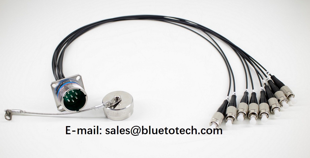 Minitary 5G Base Staion Waterproof Outdoor J599 To FC 8 Fiber Cores LSZH Tactical Fiber Patch Cord IP67