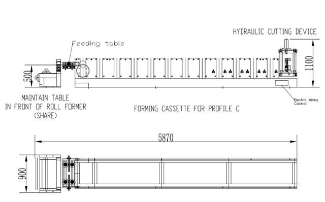 Forming Cassettes Purlin Roll Forming Machine / Metal Sheet Making Machine