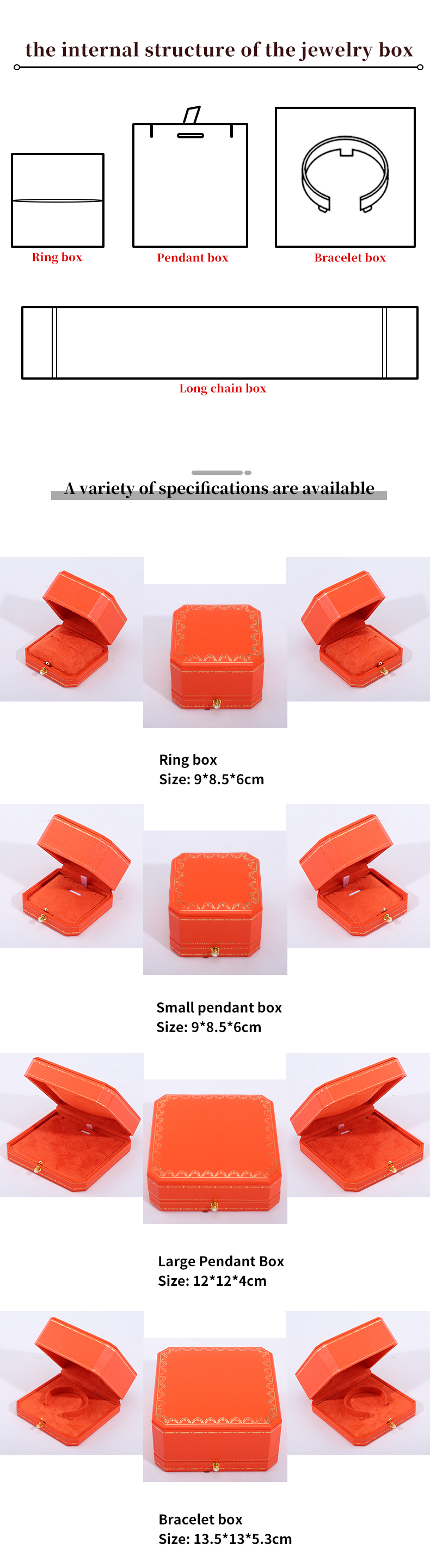 Customized Color Cardboard Paper Jewelry Box For Bracelet Earrings Necklace Ring