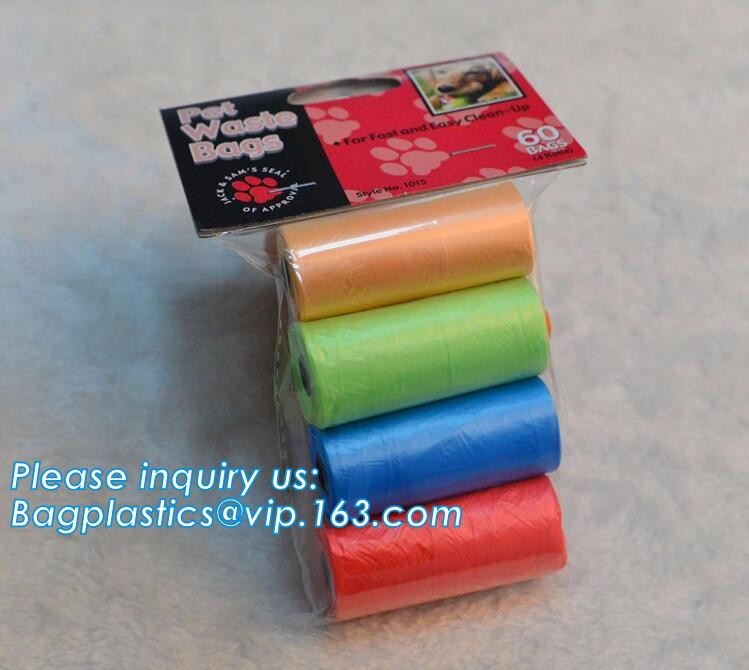 High Quality Eco-friendly Degradable Fashion With Printing Doggy Pet Dog Waste Poop Bags, Eco friendly pet dog waste poo
