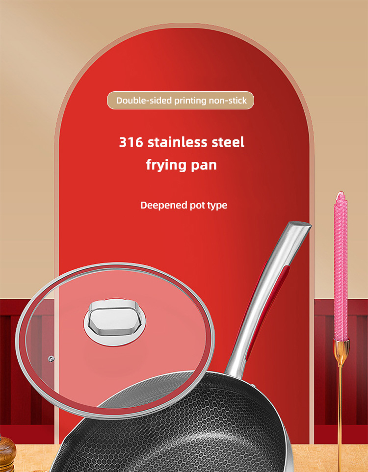 Factory Direct Sale Silver Triply Stainless Steel Induction Cooker Fry Pan Nonstick Frying Pans