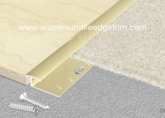 Gold Aluminium Carpet Trim , Carpet To Tile Door Bar / Reducer / Threshold Strip