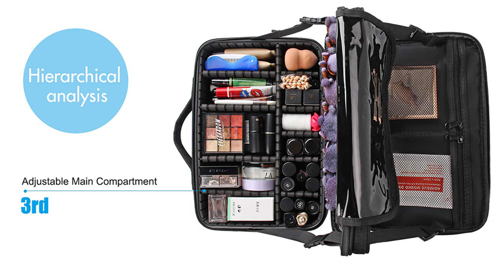 Multifunction Polyester Makeup Brush Organizer With Adjustable Dividers