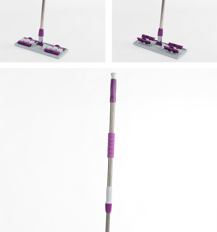 Lint Free Reusable Cleanroom Flat Cleaning Mop With Replaceable Microfiber Cloth