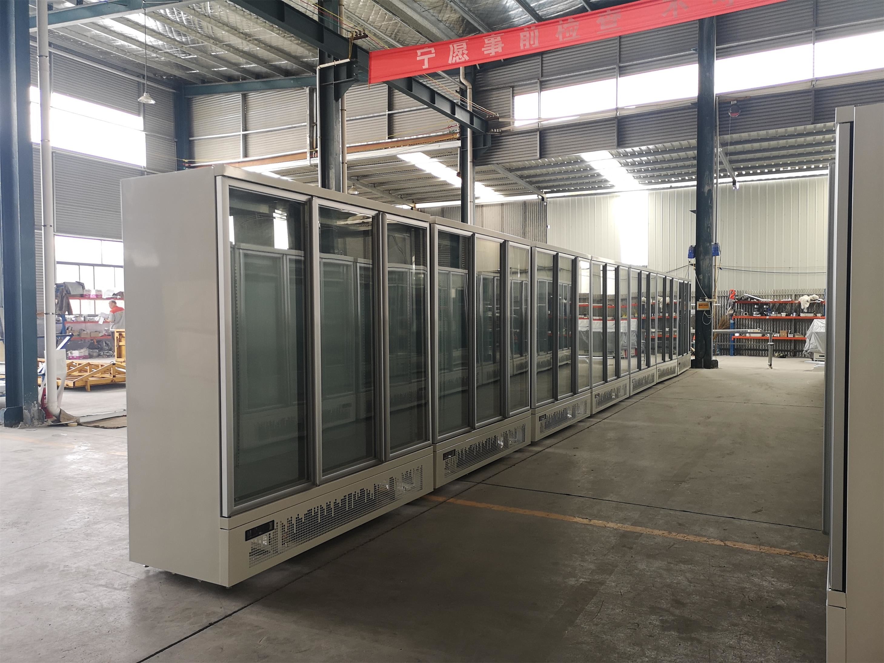 Air Cooling 220V Beverage Glass Door Refrigerator