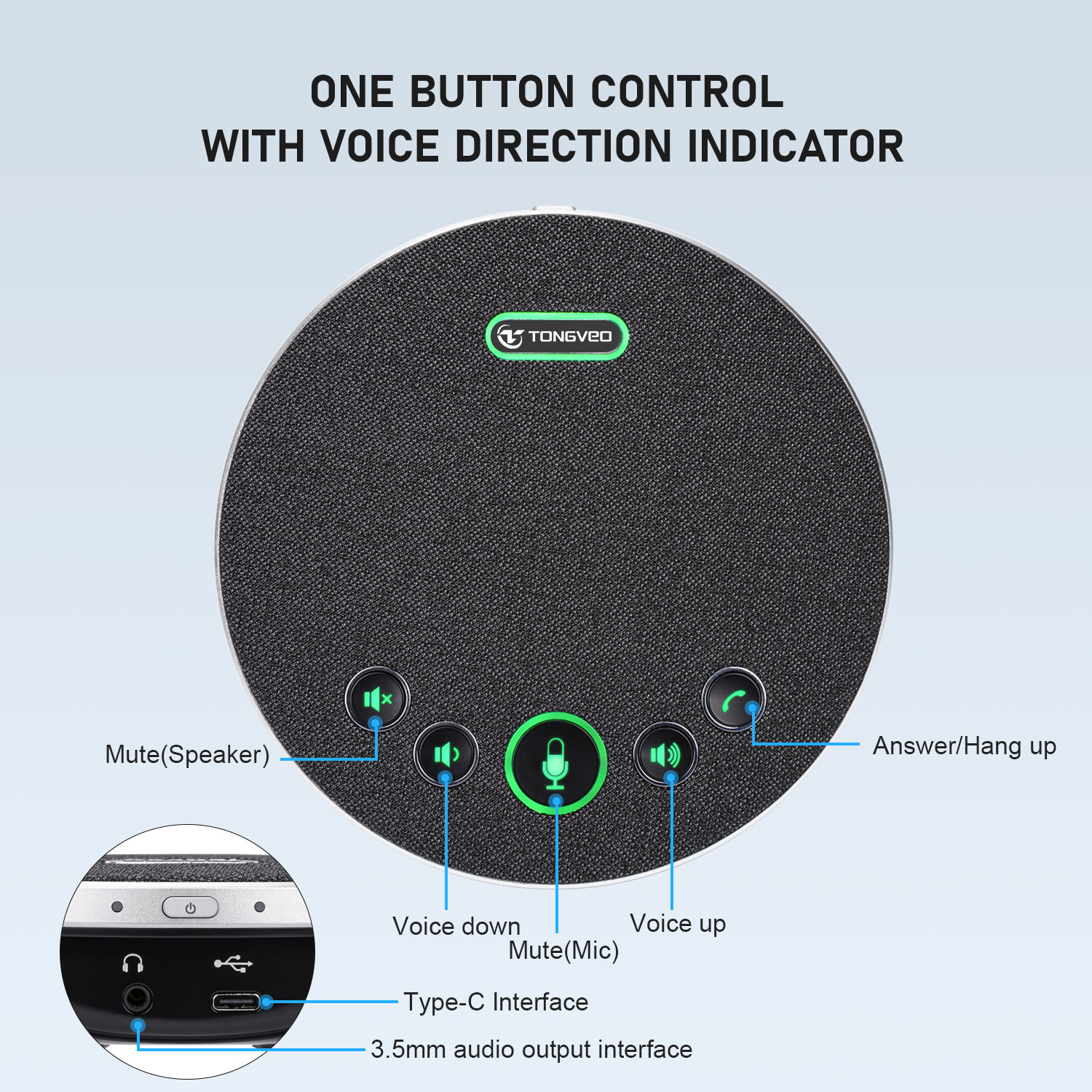 DSP USB Conference Speakerphone M3 Omni Directional Microphone