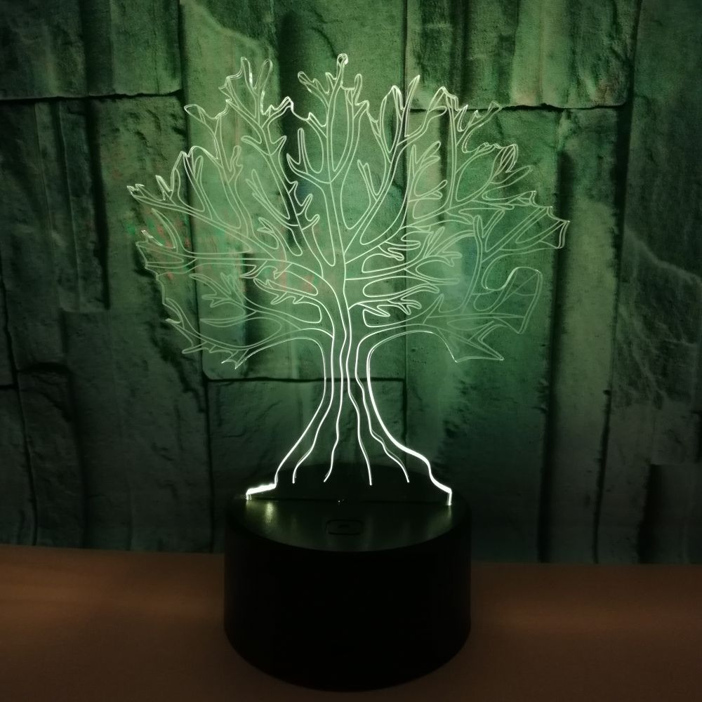 Foreign trade new big tree 3D light Colorful touch LED visual light Gift decoration atmosphere 3D small table lamp