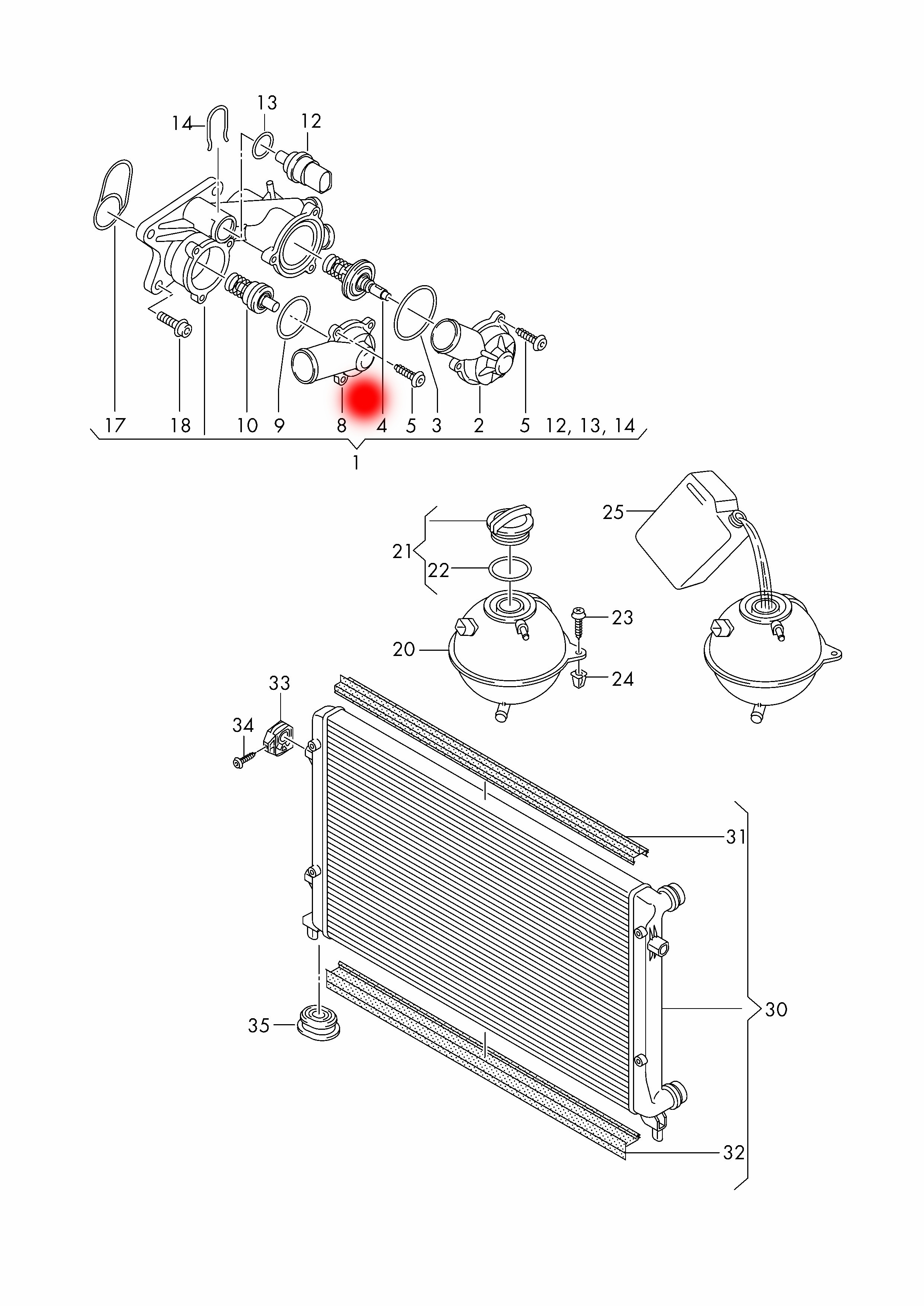 OEM 03C121111P 03C12111AM 03C121111B THERMOSTAT FOR VW PASSAT B6 /SKODA FABIAICOMBI