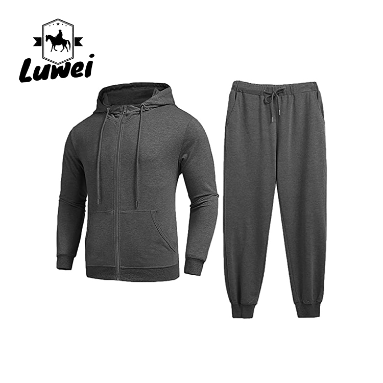 Fashion Jogger Pullover Custom Made Oversized Plain Zip Bluza Moletons Mens Sweatsuits 2 Piece Hoodie Tracksuit Sets