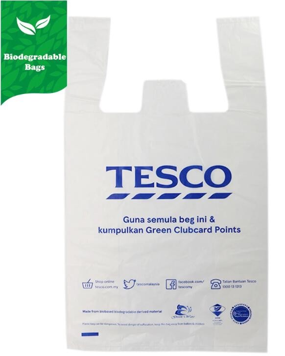 Biodegradable Compostable PBAT Handle Bag,Compostable Handy Bag, Die Cut Handle, Soft, Handle Compostable Trash Bag