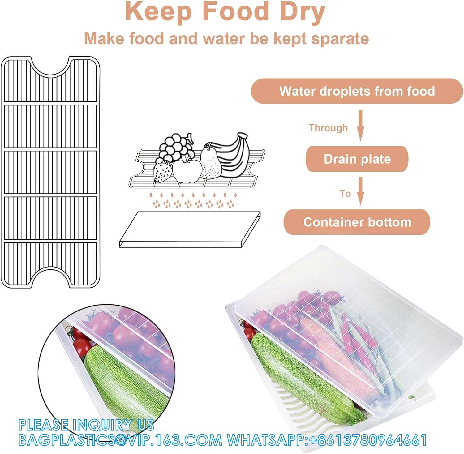 Stackable Portable Freezer Storage Containers - Tray To Keep Fruits, Vegetables, Meat And More