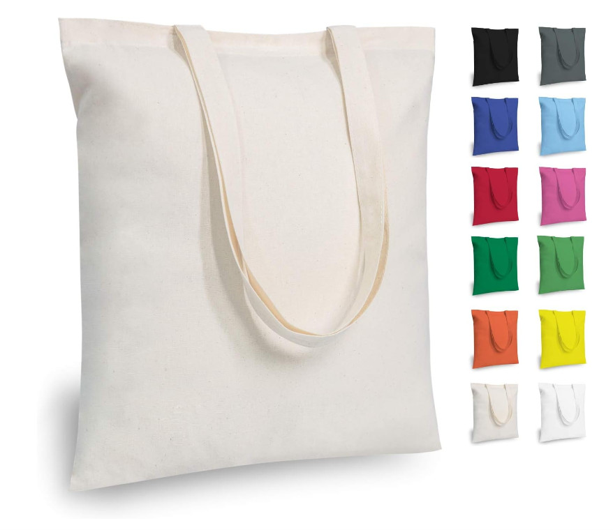 Blank 10OZ 12OZ 100% Cotton Canvas Shopping Bags With Handles Plain For Craft Painting Gift