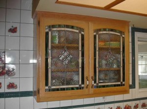 Clear Cabinet Door Decorative Glass , Various Shape Glass Doors In Kitchen Cabinets