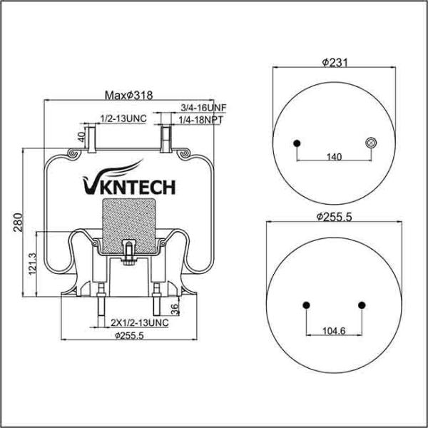 Universal Rubber Truck Suspension Air Bags W01-358-9223 For Hendrickson 48195-2