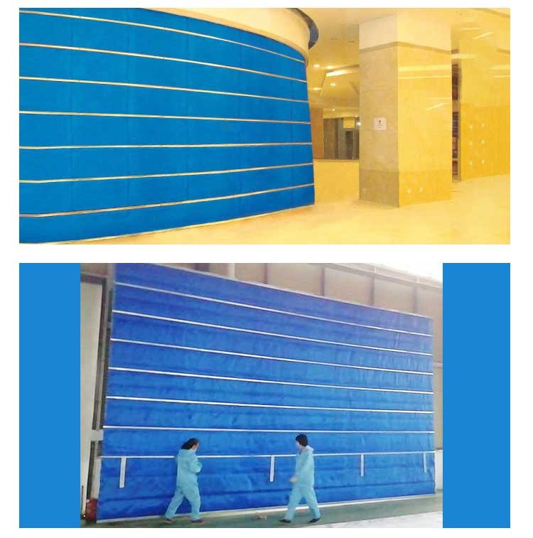 12m Double Curtain Roll Up Door Fire Rated Inorganic Cloth For Shopping Mall