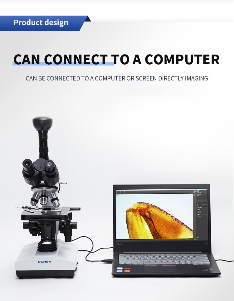 1600x Magnification Professional Triocular Microscope for HD Medical and Laboratory