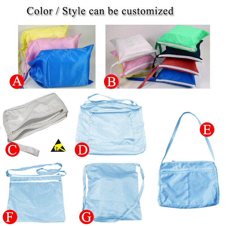 Cleanroom 5mm Strip Blue Fabric Anti Static ESD Bag Dust Free
