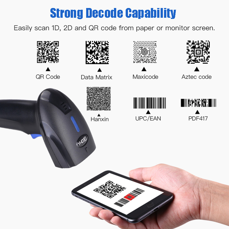 Desktop Barcode Image Scanner 1D 2D Hands Free For Inventary Store Supermarket
