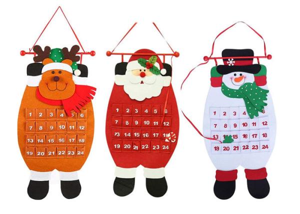 3D Hanging Countdown Wall Calendars 12.99 X 27.56 Inch Felt Christmas Decoration