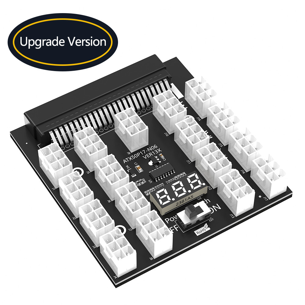 17 ATX PCI-E 6Pin 12V Connector Power Converter Breakout Board for 750W 1100W 1600W 2000W 2400W Daier Server PSU