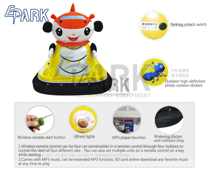 China manufacturer adults battery powered bumper car EPARK electric cartoon motorcycle dodgem car with remote control