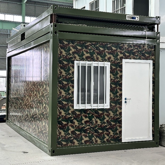 Green Steel Container Barracks Foldable Environmental Protection Sustainability