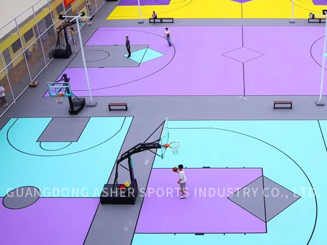 TPU SPU Flooring Material Badminton Glossy Finish Court Use