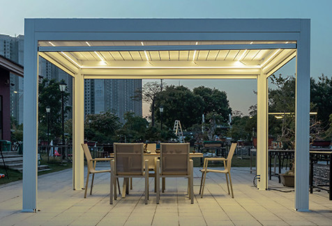 Aluminum Retractable Pergola Villa Garden Leisure Shade Outdoor Pavilion