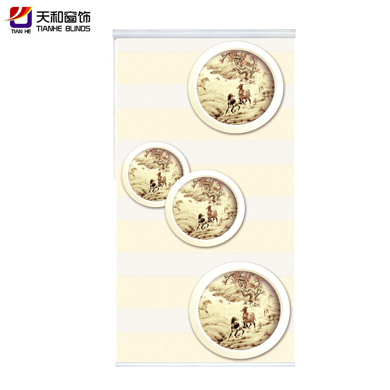 home curtain 3D printed window blinds with FR functional Latest design for living room