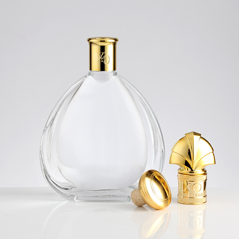 Carved Glass XO Bottles 500ml Glass Bottle Vodka Brandy Whiskey Decanter with Stopper