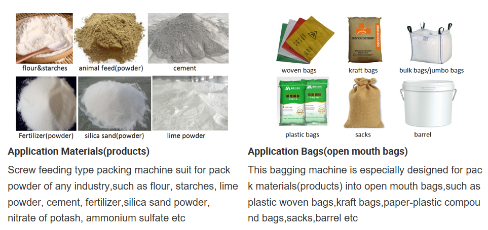 10kg-50kg Cement Flour Toner Silica Kaolin Powder Potato Starch Packing Machine