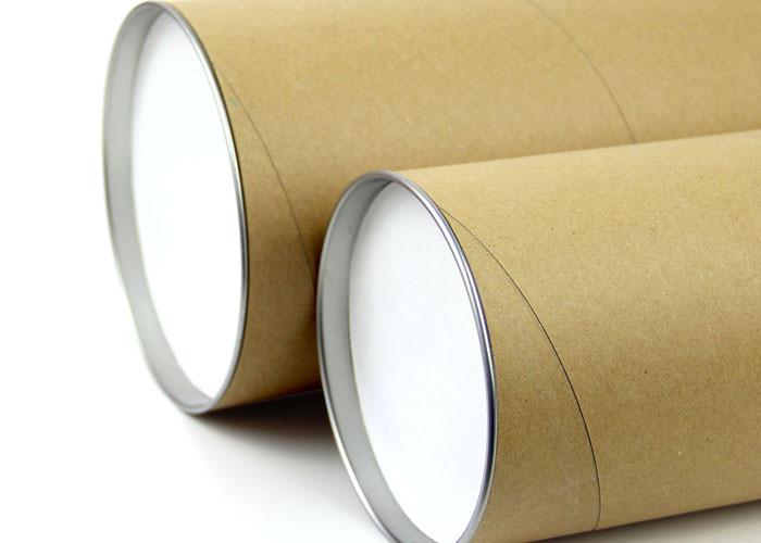 Movable Metal Cap Paper Composite Cans Without Label Map Packaging Tubes