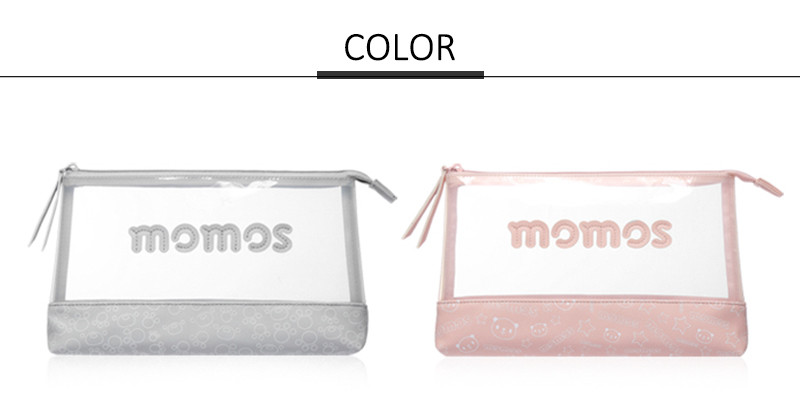 Custom Logo Cartoon Pink PU Leather Easy Carry Cute Cosmetic Bag For Girls