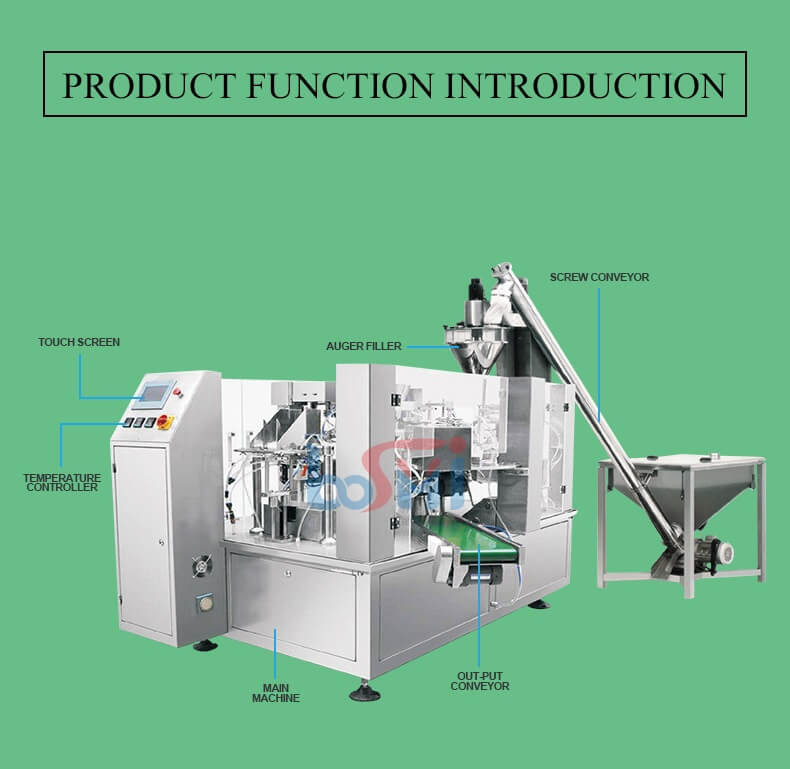 250g 500g Premade Pouch Packaging Machine For Spice Flour Milk