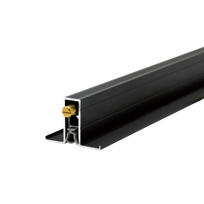Black Acoustic Automatic Door Bottom Seals Aluminium Material With Side Edge