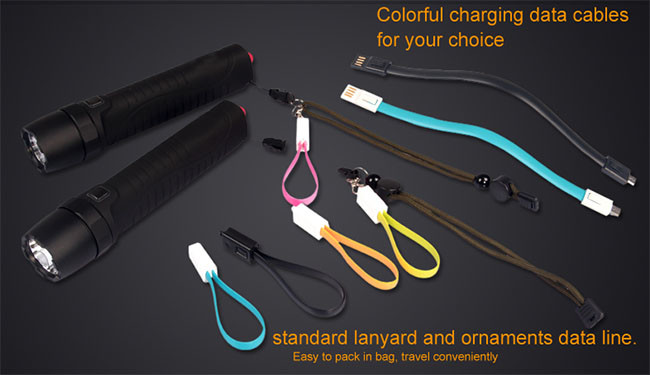 Lithium Ion Emergency Rechargeable LED Flashlight With Mobile Power 35h Runtime
