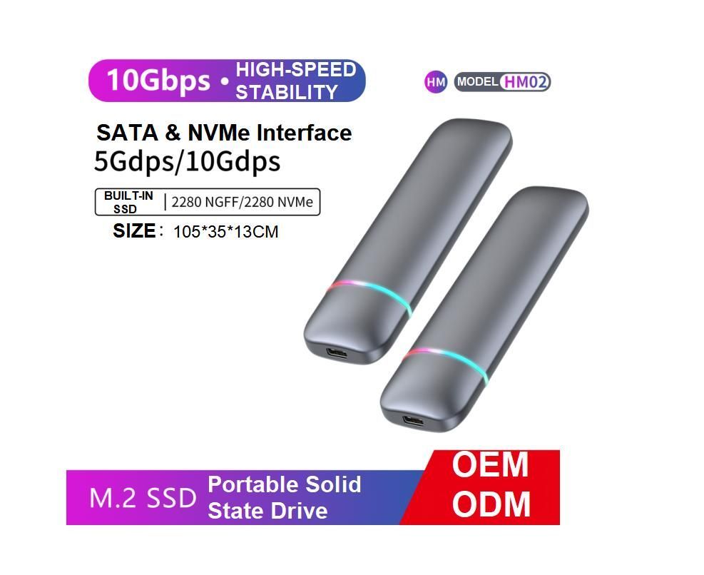 Infinites 2tb 4tb 6tb 2.5&prime; High Speed Data Transfer Portable External SATA SSD RGB Built in SSD 5gbps 10gbps with Colorful Ambiance Lights