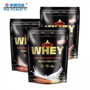 China Whey Protein Coffee Tea Packaging Aluminum Foil Clear Stand Up Pouch With Zipper on sale