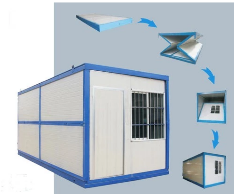Expended Luxury Folding Container House Village 40 Foot Size With Steel Door