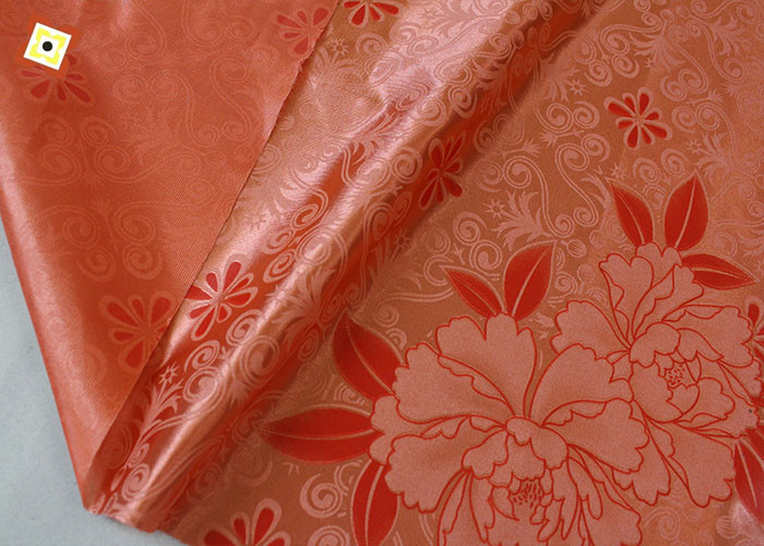 Orange Mattress Quilting Fabric Woven Warp Knitting Printing