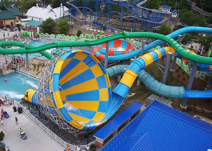 Outdoor Water Park Water Slide, Tornado Water Slide Construction