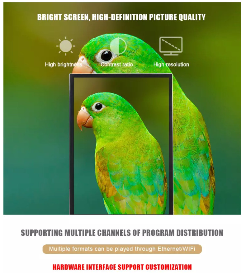 Floor Standing LCD Advertising Display , All In One LCD Advertising Player With CMS Software